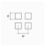 Chapa perfurada furo quadrado C20 U25 Chapa perfurada furo quadrado C20 U25