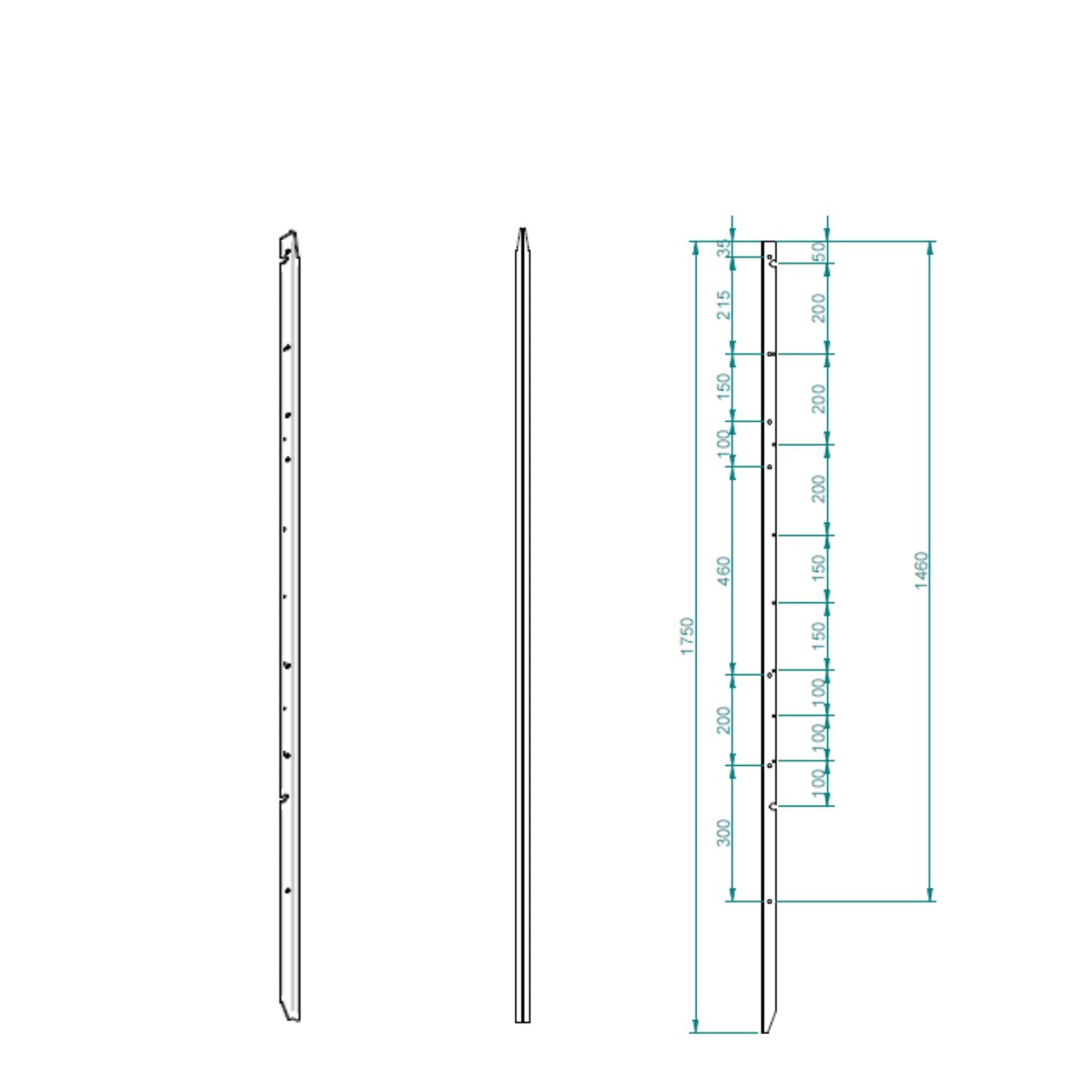 Poste para vallado terminal T-Fix