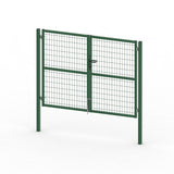 Puerta valla metalica doble hoja verde Premium