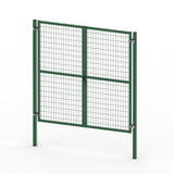 Puerta valla metalica doble hoja verde Premium