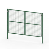 Puerta valla metalica doble hoja verde Premium