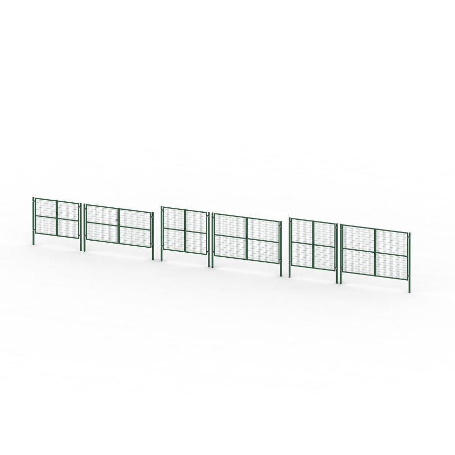Puerta valla metalica doble hoja verde Premium
