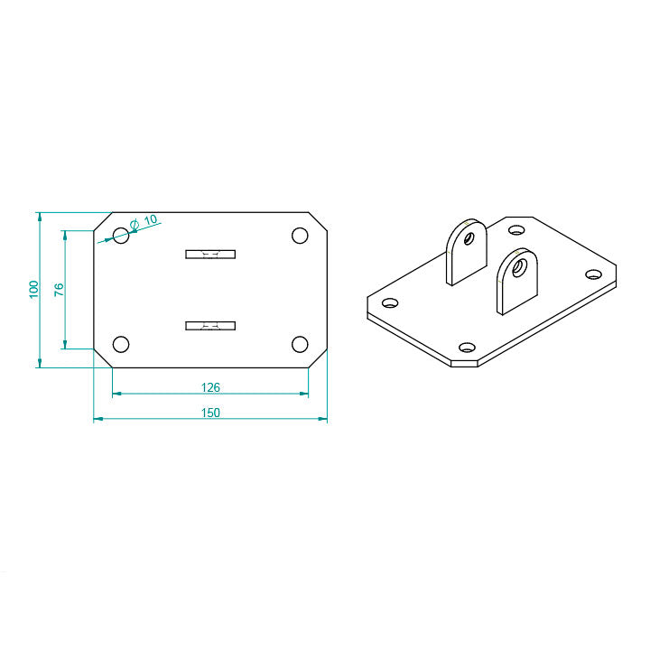 Base poste hercules inclinable terrenos con pendientes verde