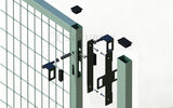 Puerta valla metalica doble hoja blanca Premium