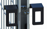 Puerta valla metalica doble hoja blanca Premium