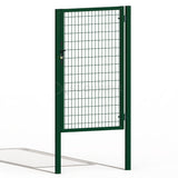 Puerta de mallazo verde premium con aldaba y candado de 1,50m